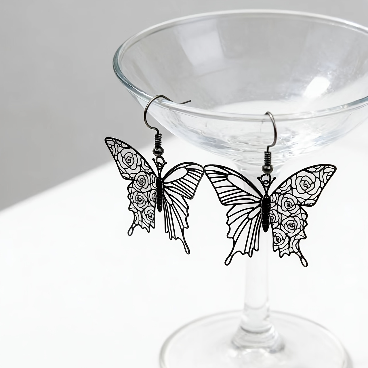 Gothic Rose Butterfly Hollow Earrings — Versatile Gift